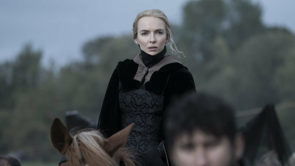 Jodie Comer as Marguerite de Carrouges in The Last Duel, directed by Ridley Scott. Photo: Patrick Redmond. Copyright: 2021 20th Century Studios. All Rights Reserved.