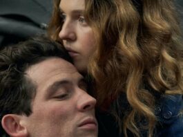 Josh O'Connor as Paul Sheringham and Odessa Young as Jane Fairchild in Mothering Sunday, directed by Eva Husson. Photo: Robert Viglasky. Copyright: Lionsgate Films. All Rights Reserved.