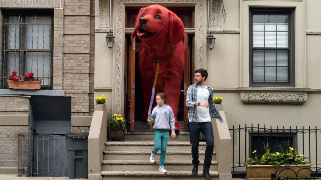 Jack Whitehall as Casey Howard and Darby Camp as Emily Elizabeth Howard in Clifford The Big Red Dog, directed by Walt Becker. Copyright: 2021 Paramount Pictures Corporation. All Rights Reserved.