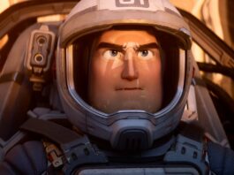 Buzz Lightyear (voiced by Chris Evans) in Lightyear, directed by Angus MacLane. Copyright: 2022 Disney/Pixar. All Rights Reserved.