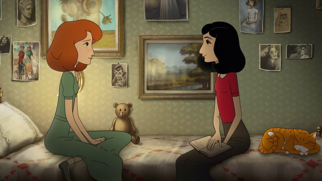 Kitty (voiced by Ruby Stokes) and Anne Frank (Emily Carey) in Where Is Anne Frank, directed by Ari Folman. Copyright: Altitude Film Distribution. All Rights Reserved.