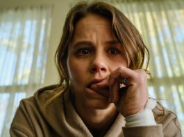 Sosie Bacon as Dr Rose Cotter in Smile, directed by Parker Finn. Photo: Walter Thomson. Copyright: 2022 Paramount Players, a division of Paramount Pictures. All Rights Reserved.