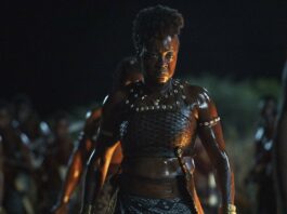 Viola Davis as General Nanisca in The Woman King, directed by Gina Prince-Bythewood. Photo: Ilze Kitshoff. Copyright: 2022 CTMG, Inc. All Rights Reserved.