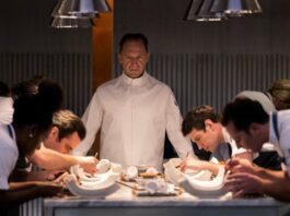 Ralph Fiennes as Julian Slowik in The Menu, directed by Mark Mylod. Photo: Eric Zachanowich. Copyright 20th Century Studios. All Rights Reserved.