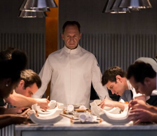 Ralph Fiennes as Julian Slowik in The Menu, directed by Mark Mylod. Photo: Eric Zachanowich. Copyright 20th Century Studios. All Rights Reserved.