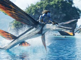 Jake Sully (Sam Worthington) in Avatar: The Way Of Water, directed by James Cameron. Copyright: 20th Century Studios. All Rights Reserved.