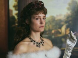 Vicky Krieps as Empress Elisabeth in Corsage, directed by Marie Kreutzer. Photo: Felix Vratny. Copyright: Picturehouse Entertainment. All Rights Reserved.