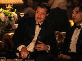 Brad Pitt as Jack Conrad and Diego Calva as Manny Torres in Babylon, directed by Damien Chazelle. Photo: Scott Garfield. Copyright: 2022 Paramount Pictures. All Rights Reserved.