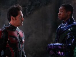 Paul Rudd as Scott Lang/Ant-Man and Jonathan Majors as Kang the Conqueror in Ant-Man And The Wasp: Quantumania, directed by Peyton Reed. Photo: Jay Maidment. Copyright: 2022 Marvel. All Rights Reserved.