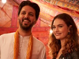 Shazad Latif as Kazim and Lily James as Zoe in What’s Love Got To Do With It?, directed by Shekhar Kapur. Photo: Robert Viglasky. Copyright: StudioCanal. All Rights Reserved.