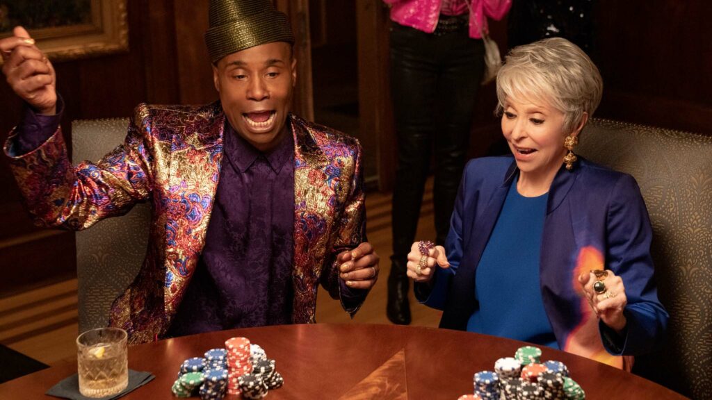 Billy Porter as Gugu and Rita Moreno as Maura in 80 For Brady directed by Kyle Marvin. Photo: Scott Garfield. Copyright: Paramount Pictures. All Rights Reserved.
