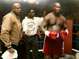 Forest Whitaker as Doc Broadus and Khris Davis as George Foreman in Big George Foreman: The Miraculous Story Of The Once And Future Heavyweight Champion Of The World, directed by George Tillman Jr. Photo: Alan Markfield. Copyright: CTMG, Inc. All Rights Reserved.