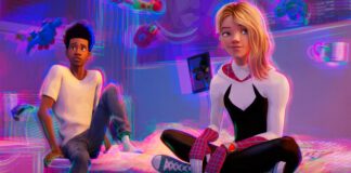 Miles Morales (Shameik Moore) and Gwen Stacy (Hailee Steinfeld) in Spider-Man: Across The Spider-Verse (Part One). Copyright: CTMG, Inc. All Rights Reserved.