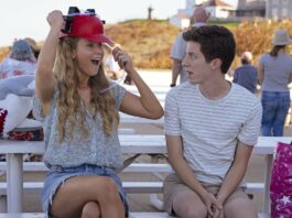 Jennifer Lawrence as Maddie and Andrew Barth Feldman as Percy in No Hard Feelings, directed by Gene Stupnitsky. Photo: Macall Polay. Copyright: CTMG, Inc. All Rights Reserved.