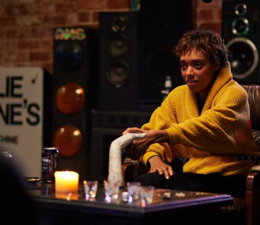 Sophie Wilde as Mia in Talk To Me, directed by Danny and Michael Philippou. Copyright: Altitude Film Distribution/A24. All Rights Reserved.