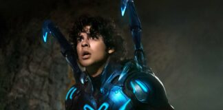 Xolo Mariduena as Jaime Reyes in Blue Beetle, directed by Angel Manuel Soto. Photo: Hopper Stone/SMPSP. Copyright: Warner Bros. Entertainment Inc. All Rights Reserved.