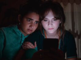 Geraldine Viswanathan as Taylor and Emilia Jones as Margot in Cat Person, directed by Susanna Fogel. Copyright: Studio Canal. All Rights Reserved.