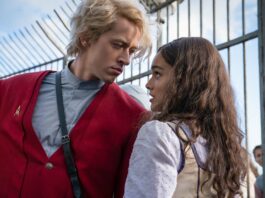 Tom Blyth as Coriolanus Snow and Rachel Zegler as Lucy Gray Baird in The Hunger Games: The Ballad of Songbirds & Snakes, directed by Francis Lawrence. Photo: Murray Close. Copyright: Lionsgate. All Rights Reserved.