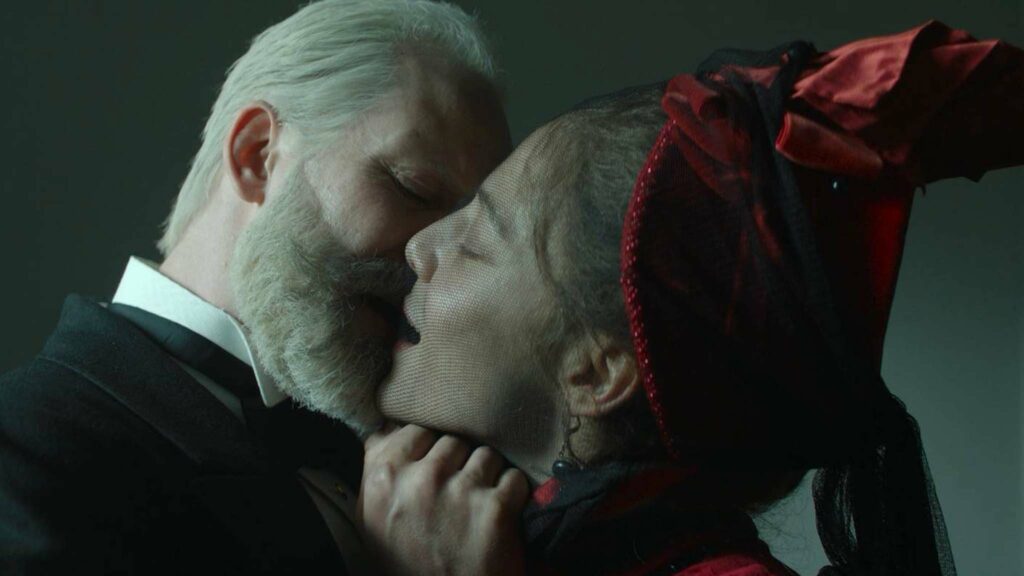 Odin Lund Biron as Pyotr Tchaikovsky and Alyona Mikhailova as Antonina Miliukova in Tchaikovsky's Wife, directed by Kirill Serebrennikov. Copyright: Sovereign Films. All Rights Reserved.