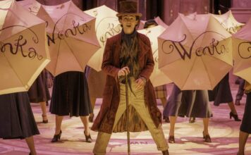 Timothee Chalamet Willy Wonka in Wonka, directed by Paul King. Photo: Jaap Buittendijk. Copyright: Warner Bros. Entertainment Inc. All Rights Reserved.
