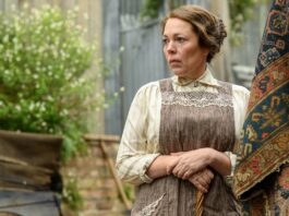 Olivia Colman as Edith Swan in Wicked Little Letters, directed by Thea Sharrock. Photo: Parisa Taghizadeh. Copyright: StudioCanal. All Rights Reserved.
