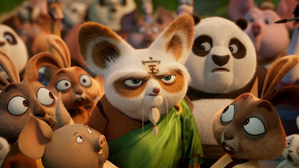 Shifu (voiced by Dustin Hoffman) in Kung Fu Panda 4, directed by Mike Mitchell. Copyright: 2024 DreamWorks Animation L.L.C. All Rights Reserved.