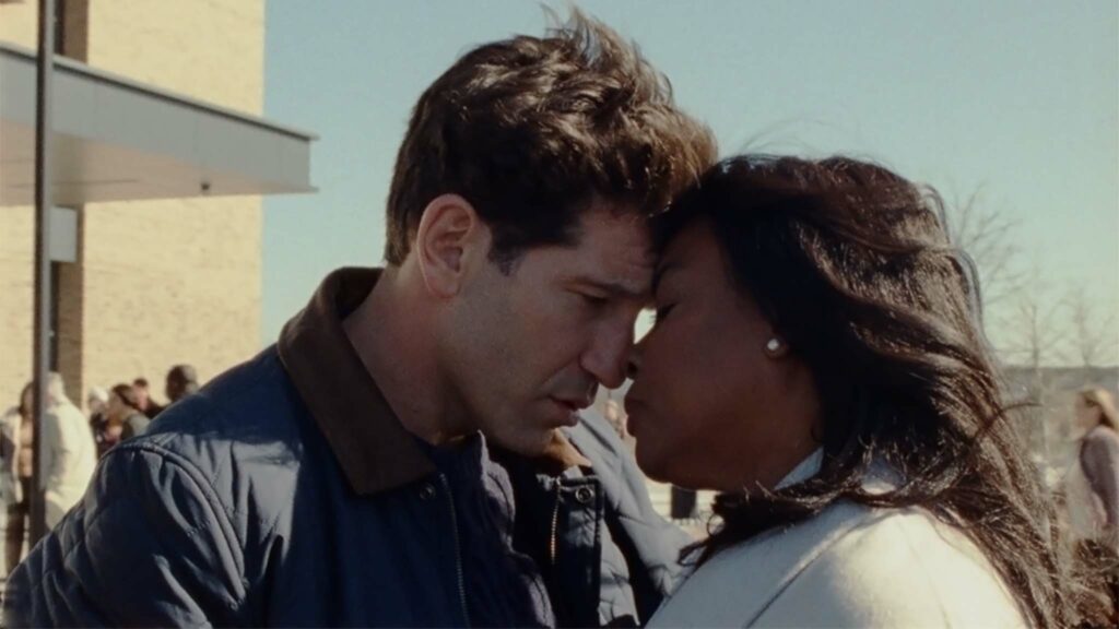 Jon Bernthal as Brett Hamilton and Aunjanue Ellis-Taylor as Isabel Wilkerson in Origin, Directed by Ava DuVernay. Copyright: Black Bear. All Rights Reserved.