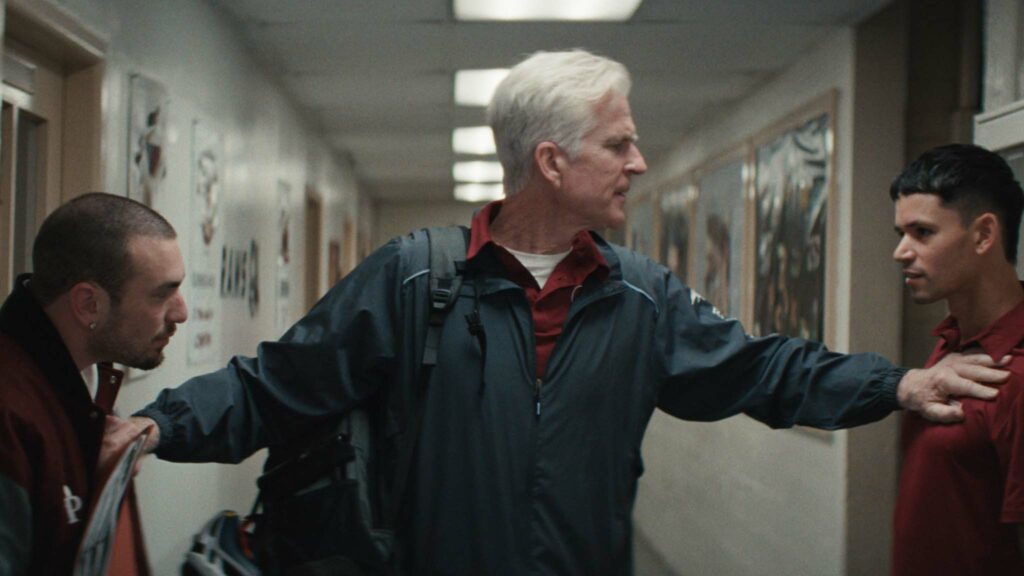 Zachary T Robbins as Rice, Matthew Modine as Greg Townsend and Damien Diaz as Atencio in Hard Miles, directed by RJ Daniel Hanna. Copyright: Munro Film Services. All Rights Reserved.