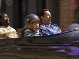 Lil Rel Howery as Moose, Benjamin Bottani as Mel and Zachary Levi as Harold in Harold And The Purple Crayon. Photo: Hopper Stone. Copyright: CTMG. All Rights Reserved.