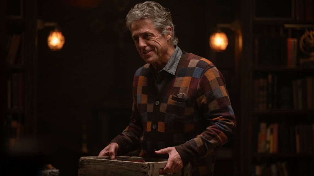 Hugh Grant as Mr Reed in Heretic, directed by Scott Beck and Bryan Woods. Copyright: A24. All Rights Reserved.