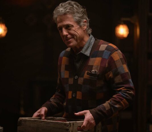 Hugh Grant as Mr Reed in Heretic, directed by Scott Beck and Bryan Woods. Copyright: A24. All Rights Reserved.