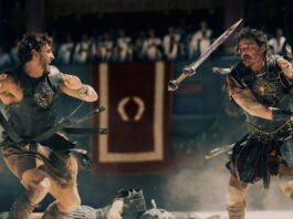 Paul Mescal as Lucius and Pedro Pascal as Marcus Acacius in Gladiator II, directed by Ridley Scott. Photo: Aidan Monaghan. Copyright: Paramount Pictures. All Rights Reserved.