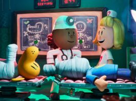 Officer Knight and his Dog (voiced by Pete Davidson) in Dog Man, directed by Peter Hastings. Copyright: DreamWorks Animation LLC/Universal Pictures. All Rights Reserved.