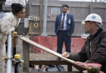 Arianna Rivas as Jenny Garcia, Michael Pena as Joe Garcia and Jason Statham as Levon Cade in A Working Man, directed by David Ayer. Photo: Dan Smith. Copyright: Amazon Content Services LLC. All Rights Reserved.