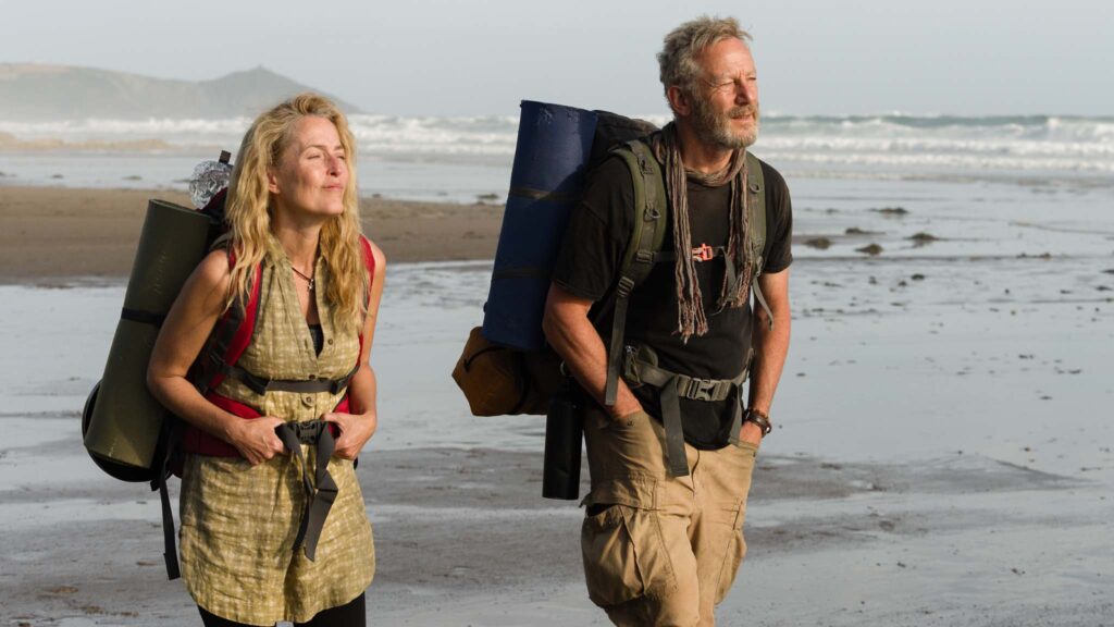 Gillian Anderson as Raynor Winn and Jason Isaacs as Moth Winn in The Salt Path, directed by Marianne Elliott. Photo: Steve Tanner. Copyright: Black Bear. All Rights Reserved.