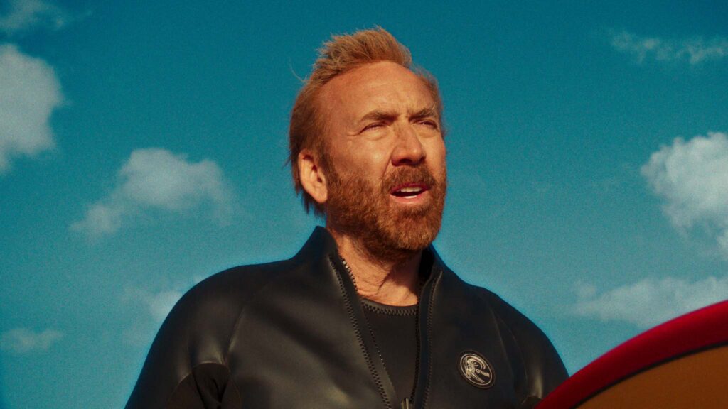 Nicolas Cage as The Surfer in The Surfer, directed by Lorcan Finnegan. Copyright: Vertigo Releasing. All Rights Reserved.