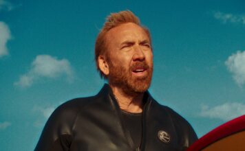 Nicolas Cage as The Surfer in The Surfer, directed by Lorcan Finnegan. Copyright: Vertigo Releasing. All Rights Reserved.