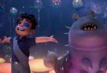 Elio (voice of Yonas Kibreab) and Glordon (Remy Edgerly) in Elio, directed by Adrian Molina, Domee Shi and Madeline Sharafian. Copyright: Disney/Pixar. All Rights Reserved.