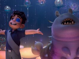 Elio (voice of Yonas Kibreab) and Glordon (Remy Edgerly) in Elio, directed by Adrian Molina, Domee Shi and Madeline Sharafian. Copyright: Disney/Pixar. All Rights Reserved.