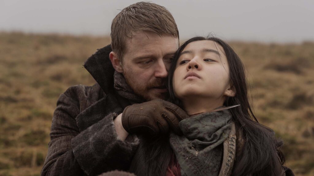 Jack Lowden as Little Sugar and Koki as Tornado in Tornado, directed by John Maclean. Photo: Norman Wilcox-Geissen. Copyright: Lionsgate. All Rights Reserved.