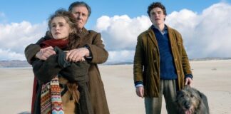 Helena Bonham Carter as Margaret Gore, Gabriel Byrne as Muiris Gore and Dónal Finn as Sean Gore in Four Letters Of Love, directed by Polly Steele. Copyright: Vertigo Releasing. All Rights Reserved.