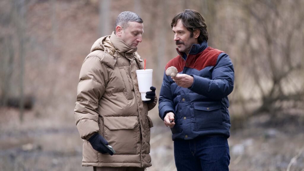 Tim Robinson as Craig and Paul Rudd as Austin in Friendship, directed by Andrew DeYoung. Photo: Spencer Pazer. Copyright: Republic Pictures. All Rights Reserved.