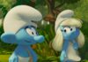 No Name (James Corden) and Smurfette (Rihanna) in Smurfs. TM and Copyright PEYO - 2025 Lic. Lafig B./IMPS. Copyright: Paramount Animation. All Rights Reserved.