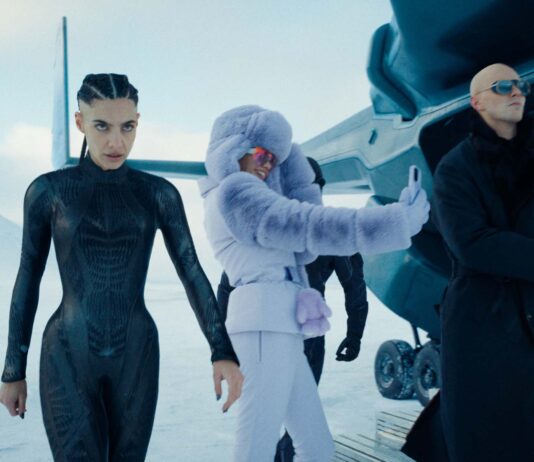 Maria Gabriela De Faria as The Engineer, Sara Sampaio as Eve and Nicholas Hoult as Lex Luthor in Superman, directed by James Gunn. Copyright: Warner Bros. Entertainment Inc. All Rights Reserved. TM & Copyright DC.