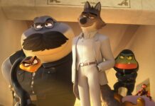 Mr Snake (voiced by Marc Maron), Mr Shark (Craig Robinson), Mr Wolf (Sam Rockwell), Mr Piranha (Anthony Ramos) and Ms Tarantula (Awkwafina) in The Bad Guys 2, directed by Pierre Perifel. Copyright: DreamWorks Animation LLC/Universal Pictures. All Rights Reserved.