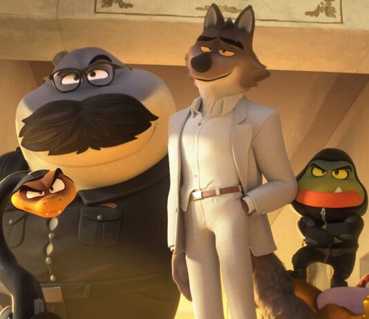 Mr Snake (voiced by Marc Maron), Mr Shark (Craig Robinson), Mr Wolf (Sam Rockwell), Mr Piranha (Anthony Ramos) and Ms Tarantula (Awkwafina) in The Bad Guys 2, directed by Pierre Perifel. Copyright: DreamWorks Animation LLC/Universal Pictures. All Rights Reserved.