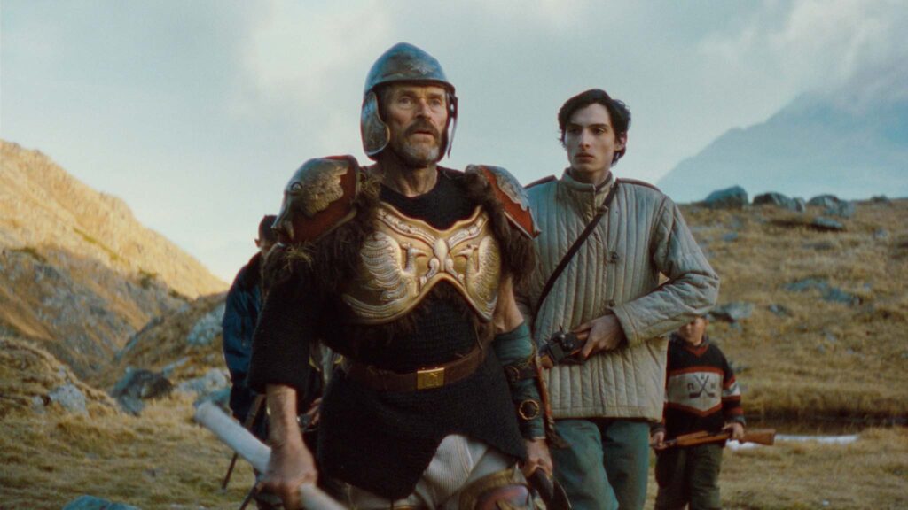 Willem Dafoe as Maxim and Finn Wolfhard as Petro in The Legend Of Ochi, directed by Isaiah Saxon. Copyright: A24/Entertainment Film Distributors. All Rights Reserved.