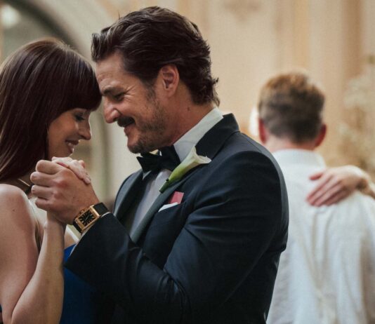 Dakota Johnson and Pedro Pascal in Materialists, directed by Celine Song. Photo: Atsushi Nishijima. Copyright: Adore Matchmaking LLC. All Rights Reserved.