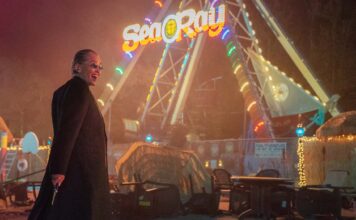 Sharon Stone as Lendina in Nobody 2, directed by Timo Tjahjanto. Photo: Allen Fraser. Copyright: Universal Studios. All Rights Reserved.