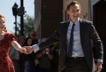 Annalise Basso as Janice Halliday and Tom Hiddleston as Charles 'Chuck' Krantz in The Life Of Chuck, directed by Mike Flanagan. Photo: Dan Anderson. Copyright: Intrepid Pictures. All Rights Reserved.
